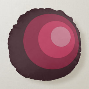 Retro Purple Circles Round Cushion