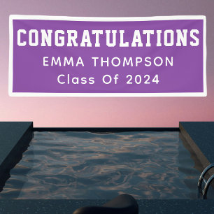 Retro Purple Class Of 2024 Graduation Banner