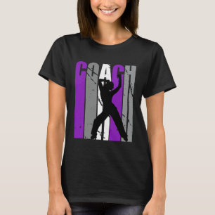 Retro Purple Dance Coach Womens Birthday Team Squa T-Shirt