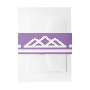 Retro Purple Geometric Triangle Tribal Wedding Invitation Belly Band