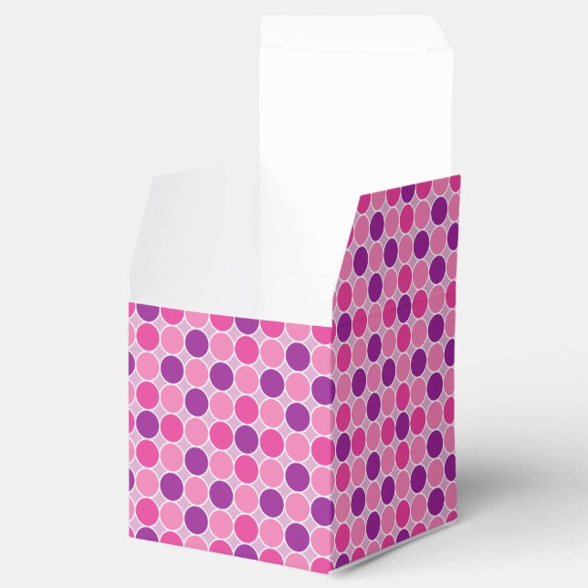Retro Purple Lilac Dots Geometric Pattern Favour Box (Opened)