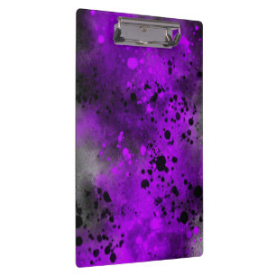 Retro Purple Paint Splatter Clipboard