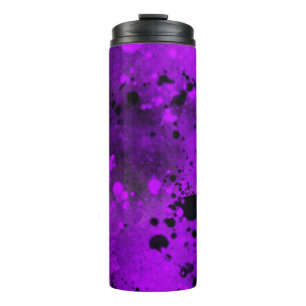 Retro Purple Paint Splatter Thermal Tumbler