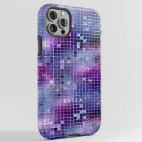 Retro Purple Pink and Blue Disco Mirror | Monogram