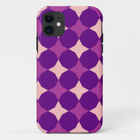 Retro Purple, Pink Circles Abstract
