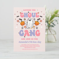 Retro Purple Pink Ghoul Gang Halloween Birthday