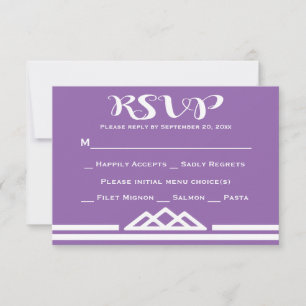 Retro Purple RSVP Geometric Triangle Tribal Card
