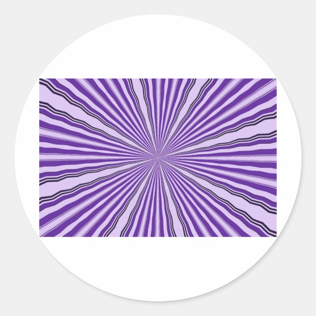 RETRO PURPLE STRIPES CLASSIC ROUND STICKER (Front)