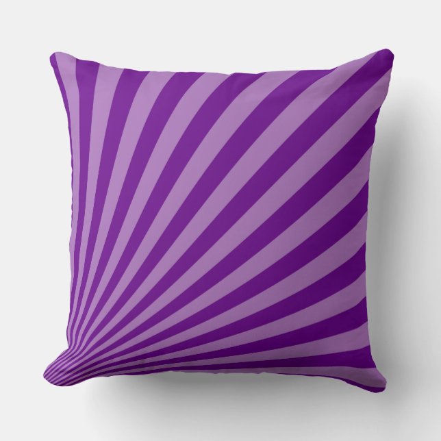 Retro Purple Sun Rays Background Cushion (Front)