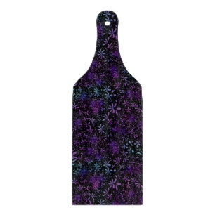 Retro Purple Turquoise Floral Batik Cutting Board