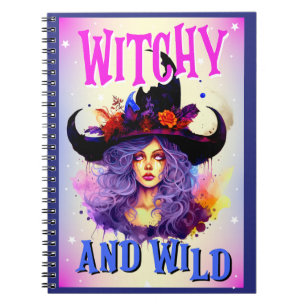 Retro Purple Witchy _  Halloween  Notebook