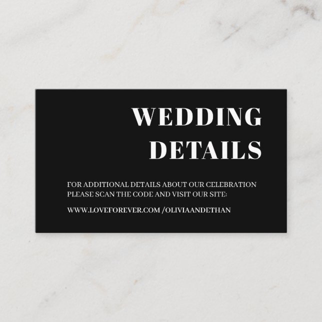 Retro QR RSVP Wedding Website Enclosure Card (Front)