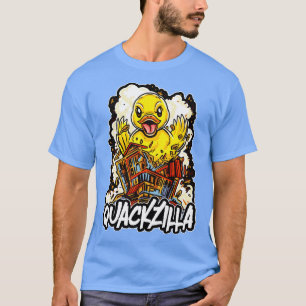 Retro Quackzilla Pun Duck Gifts Men Women Kids Fun T-Shirt