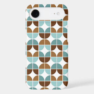 Retro Quarters Pattern in Blue Brown