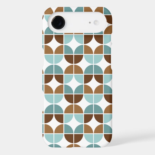 Retro Quarters Pattern in Blue Brown (Back)