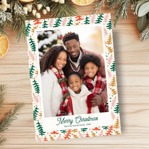 Retro Quirky Christmas Tree Holiday Photo Card