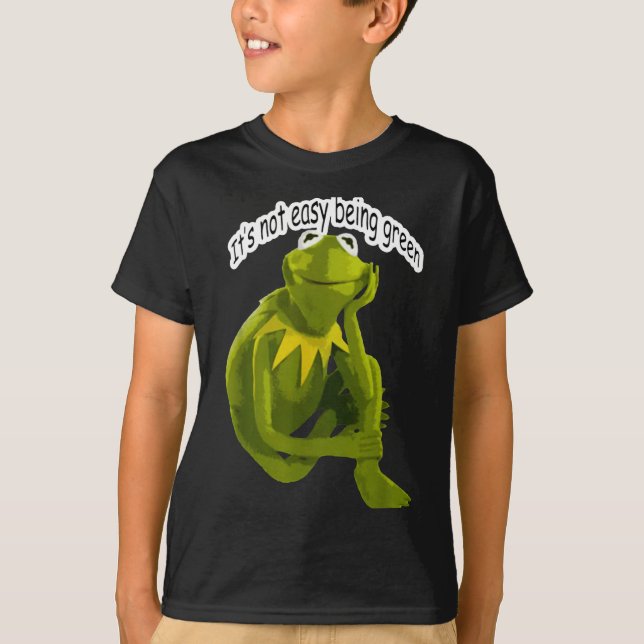 Retro Quote Its Not Easy Being Green Funny Frog An T-Shirt (Front)