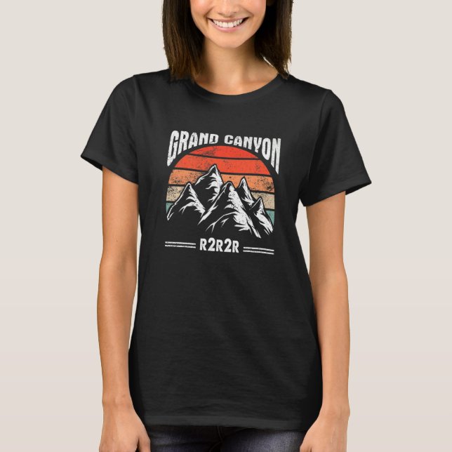 Retro R2R Rim2Rim Grand Canyon National Park Vinta T-Shirt (Front)