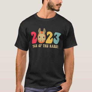 Retro Rabbit Zodiac Chinese Happy New Year 2023 Cu T-Shirt