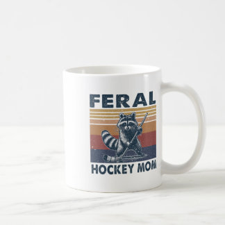 Retro Raccoon Feral Hockey Mom Hockey Player Trash Coffee Mug