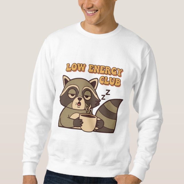 Retro Raccoon Low Energy Men’s Sweatshirt (Front)