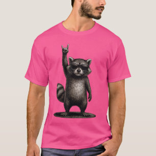 Retro Raccoon Rock Music Funny Gifts Men Women Boy T-Shirt