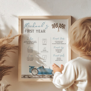 Retro Race Car Milestone Sign