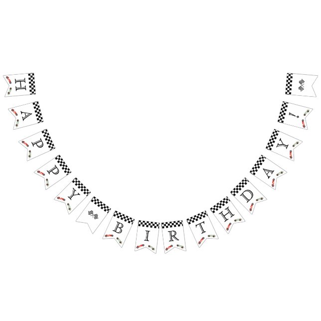 Retro Race Car Theme Birthday Bunting (All)