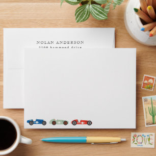 Retro Race Car Theme Envelope