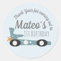 Retro Racing Cars Moon Stars First Birthday Clas