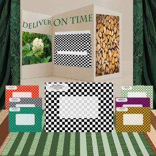 Retro Racing Chic: Checkerboard Pattern Stationery Envelope