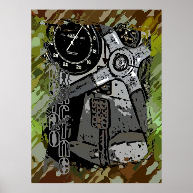 Retro Racing - green splatter Poster (Front)
