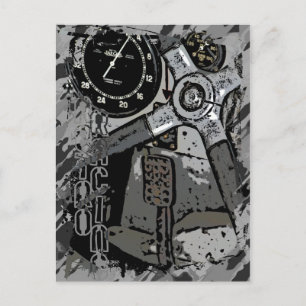 Retro Racing - grey splatter Postcard