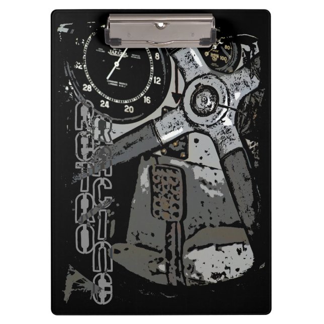 Retro Racing Oldtimer Details Graphic Design Clipboard (Front)