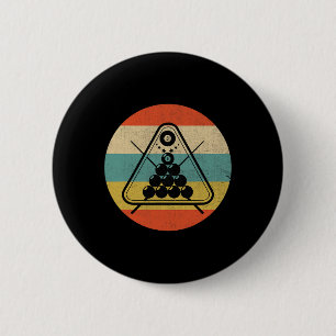 Retro Rack Pool Billiard Player Billiards Cue Spor 6 Cm Round Badge