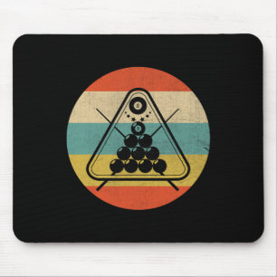 Retro Rack Pool Billiard Player Billiards Cue Spor Mouse Pad