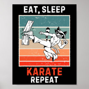 Retro Racoon Eat Poster