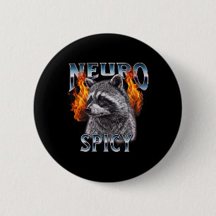 Retro Racoon Neuro Spicy Neurotypical Neurodivers 6 Cm Round Badge