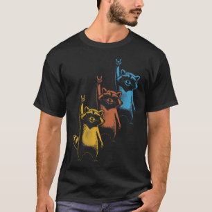 Retro Racoon Rock Music Rock Festival Funny T-Shirt