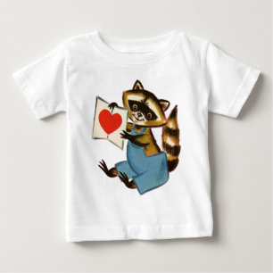 Retro Racoon Valentine Baby T-Shirt