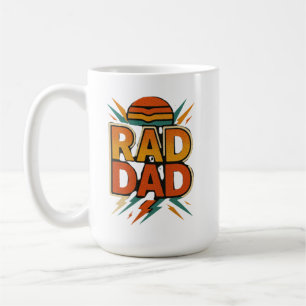 Retro Rad Dad – Vintage Sunset Lightning Bolt Desi Coffee Mug