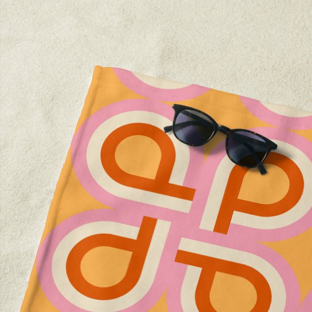 Retro Radiance Beach Towel (In Situ)