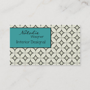 Retro Radiance Business Card, Turquoise Card