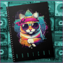 Retro Radical Cat with Bandanna and Sunglasses