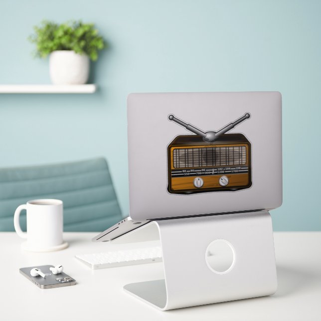 Retro radio (Laptop On Desk)