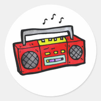 Retro Radio Boombox Classic Round Sticker