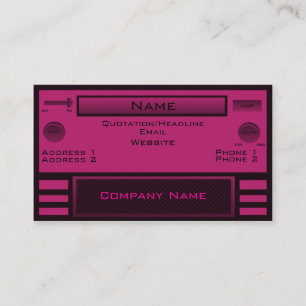 Retro Radio Business Card, Pink Business Card