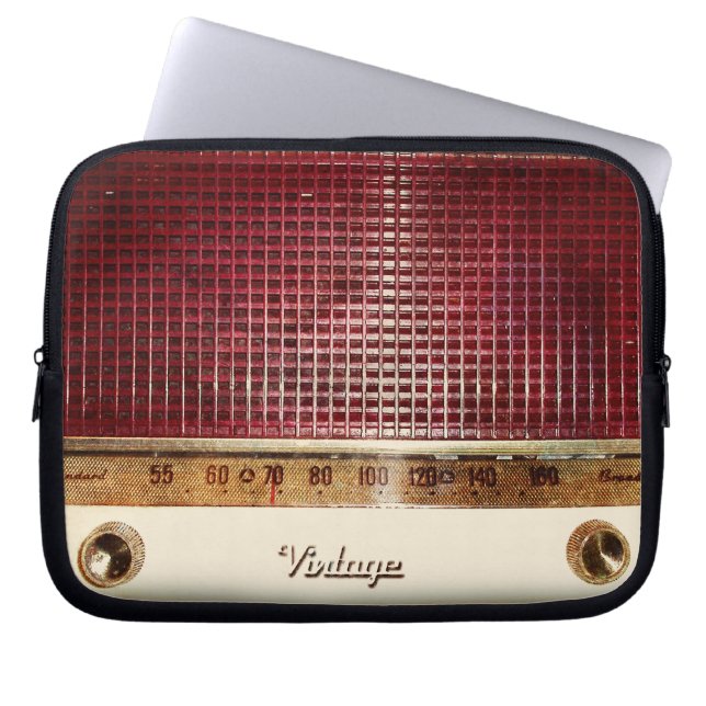 Retro radio laptop sleeve (Front)