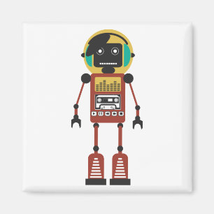 Retro Radio Robot Magnet