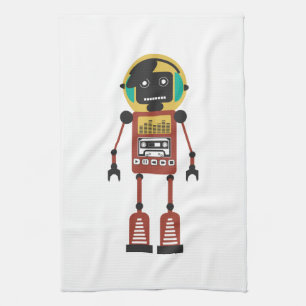 Retro Radio Robot Tea Towel